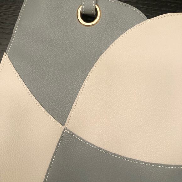 Mellow World Shoulder Satchel - Beautiful Dusty Blue Gray and Cream - Picture 4 of 10